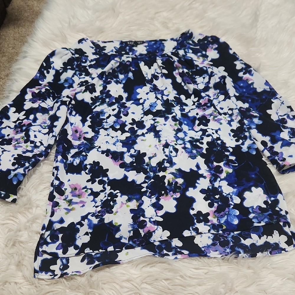 Express Floral 3/4 Sleeve Blouse- XS